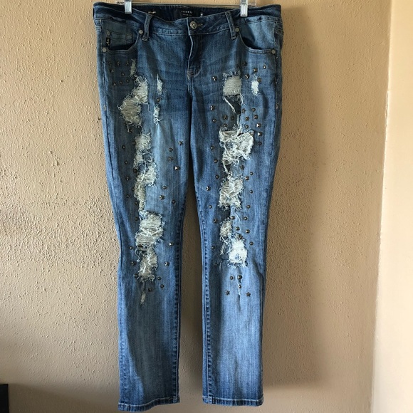 torrid Denim - Torrid Premium Destroyed & Studded Boyfriend Jeans